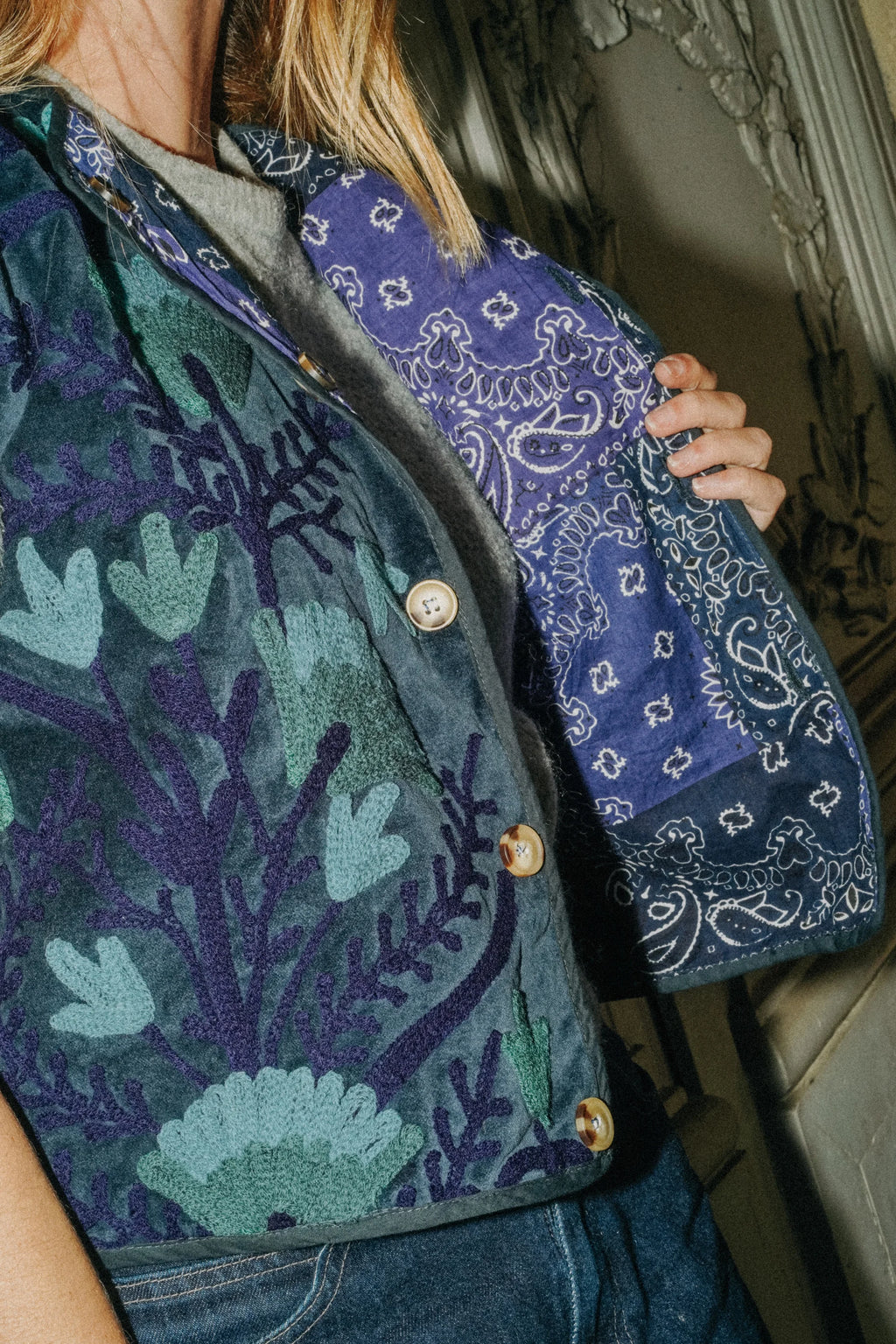 Gilet Réversible Bleu Bandana