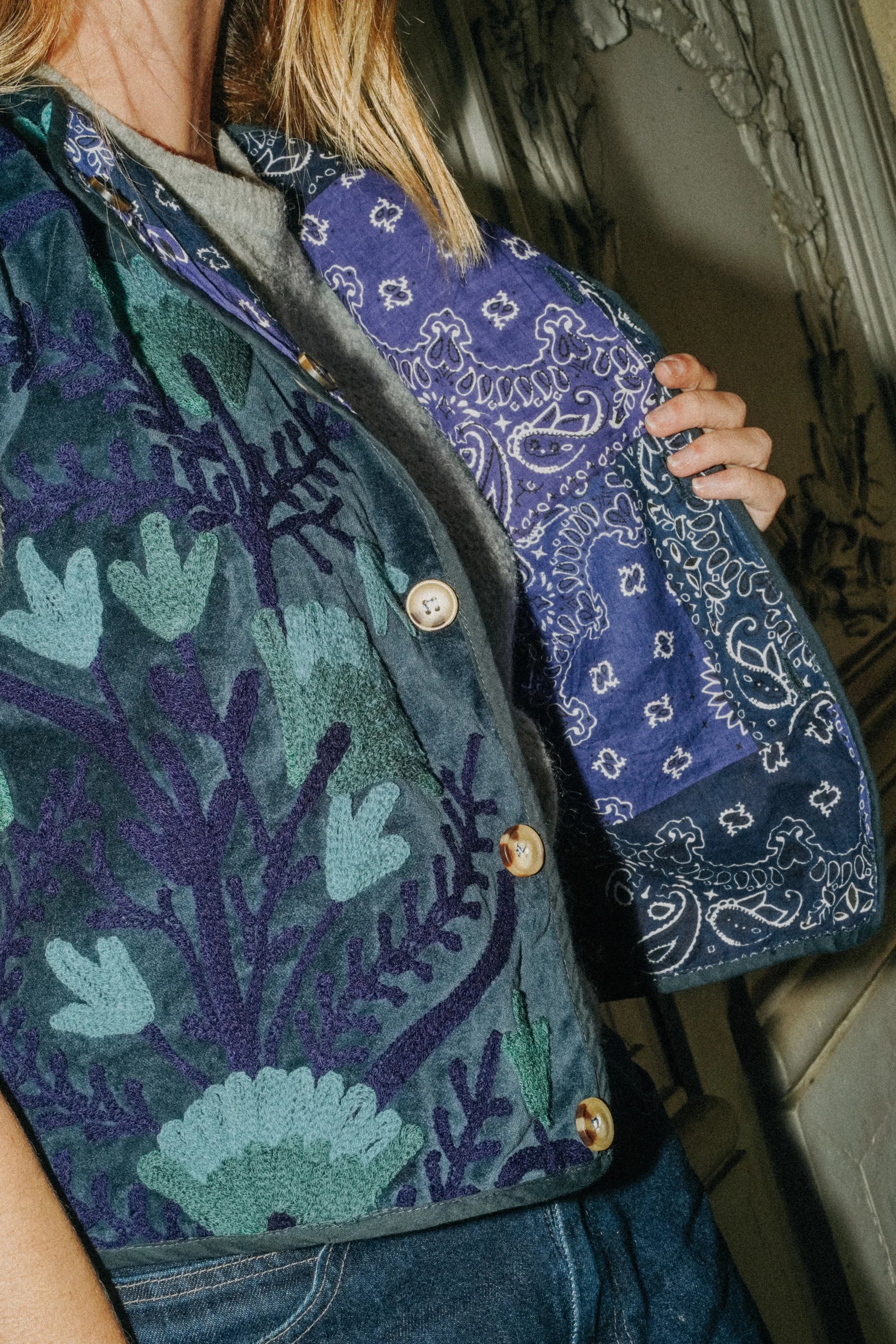 Gilet Réversible Bleu Bandana