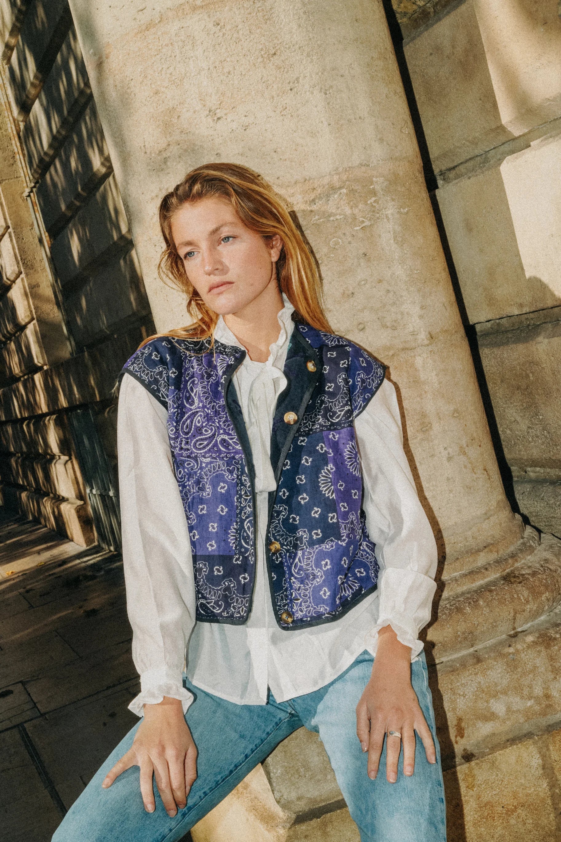 Gilet Réversible Bleu Bandana