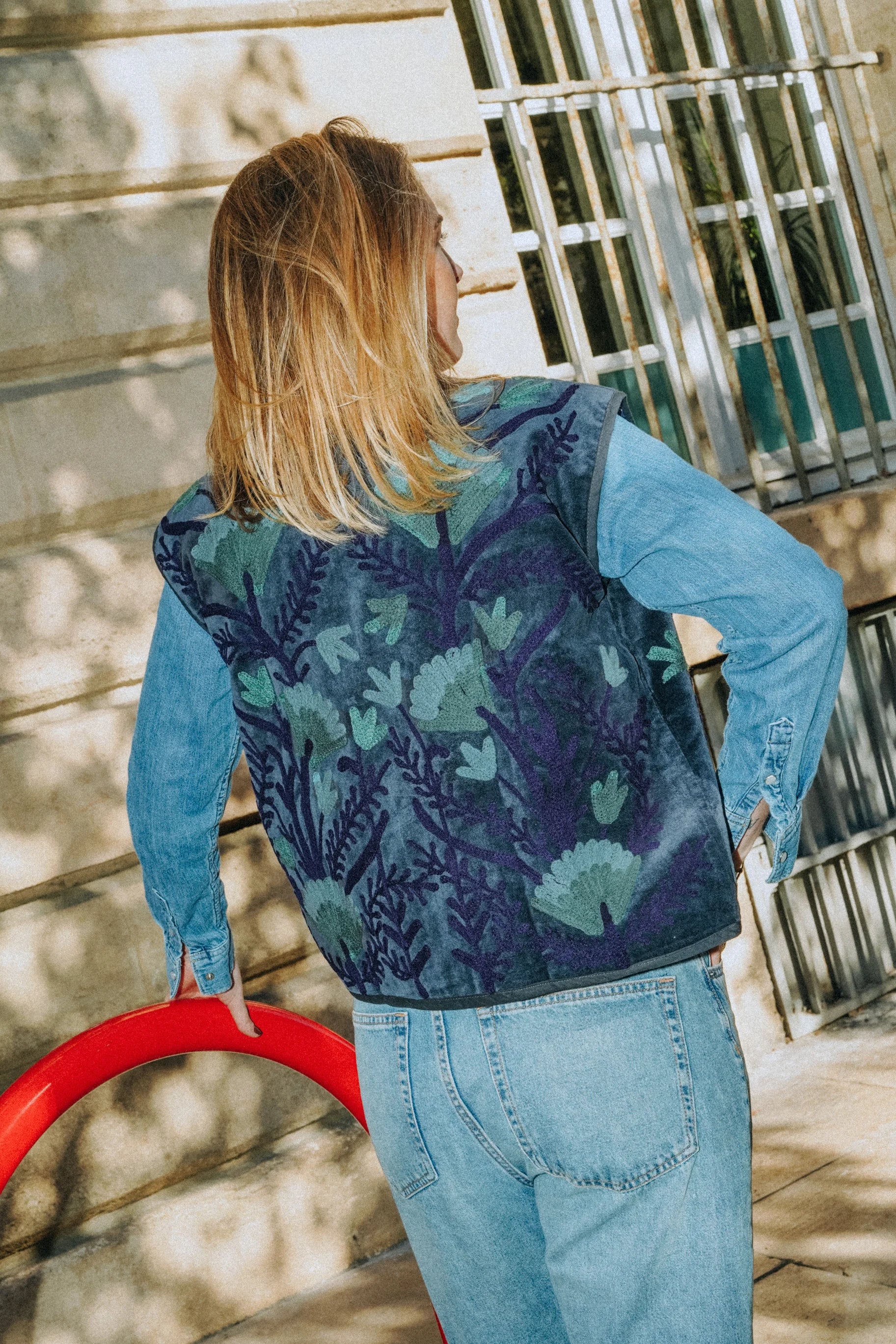 Gilet Réversible Bleu Bandana