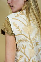 Gilet Réversible Crème Léopard