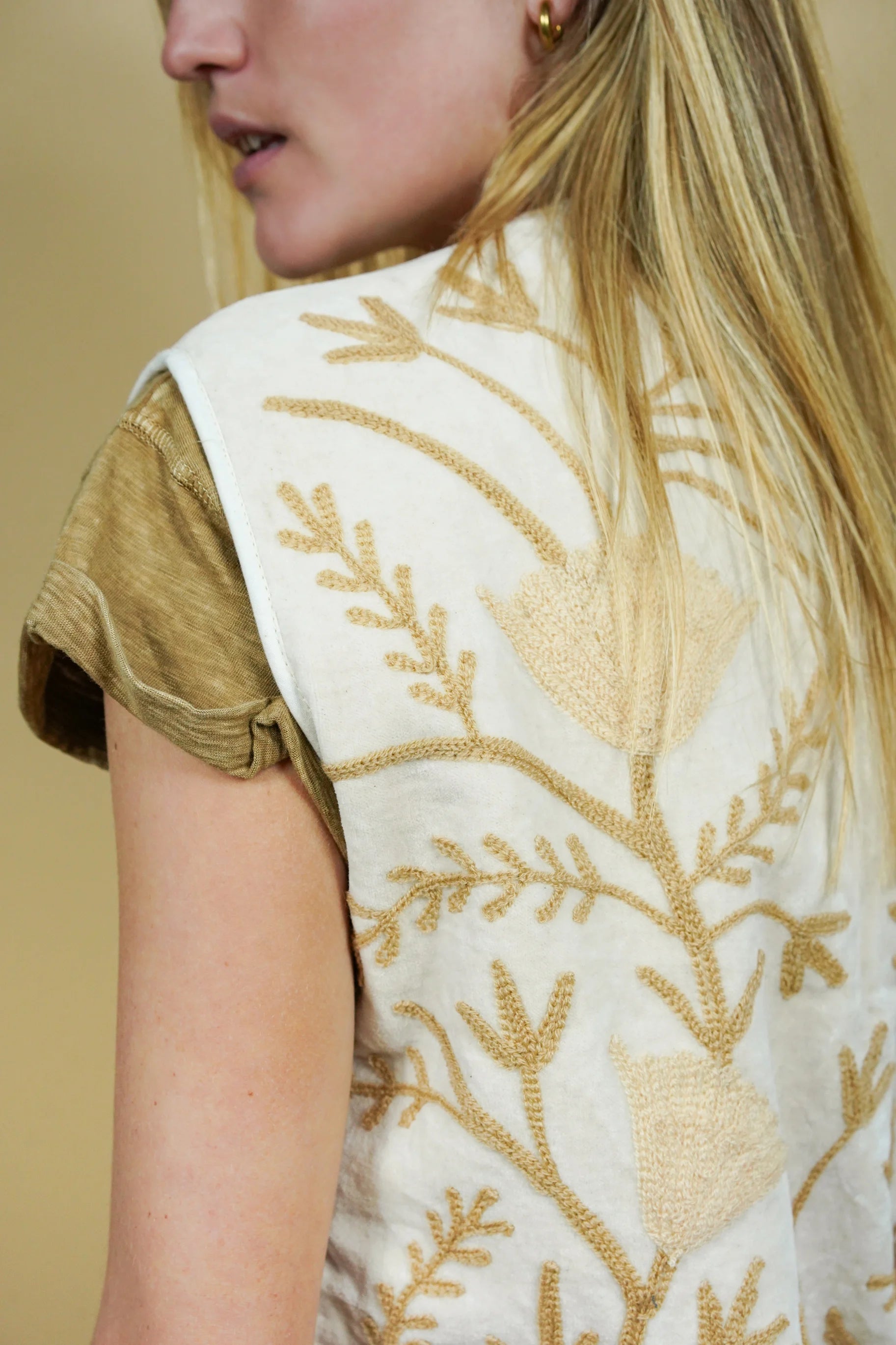 Gilet Réversible Crème Léopard