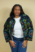 Veste Tara Noire Bleutée