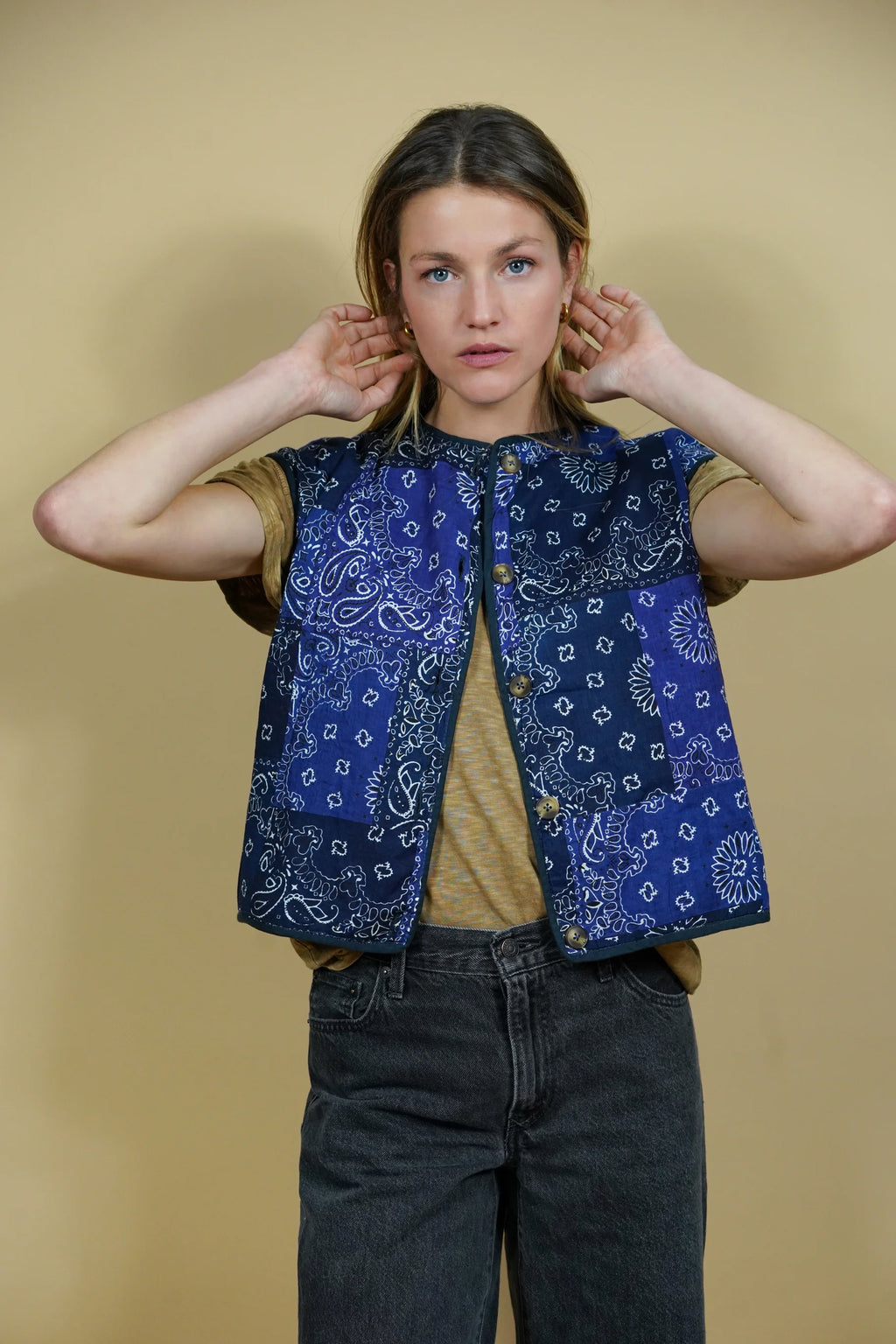 Gilet Réversible Bleu Bandana
