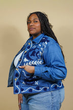 Veste en jean brodée Anaya