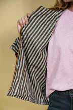 Veste en velours brodé Mona - Marron