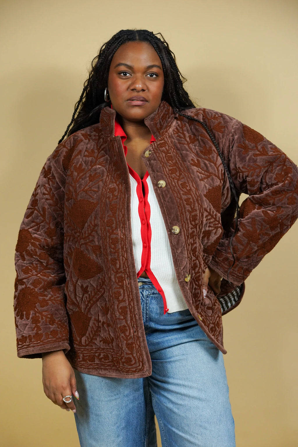 Manteau Farhaan Marron