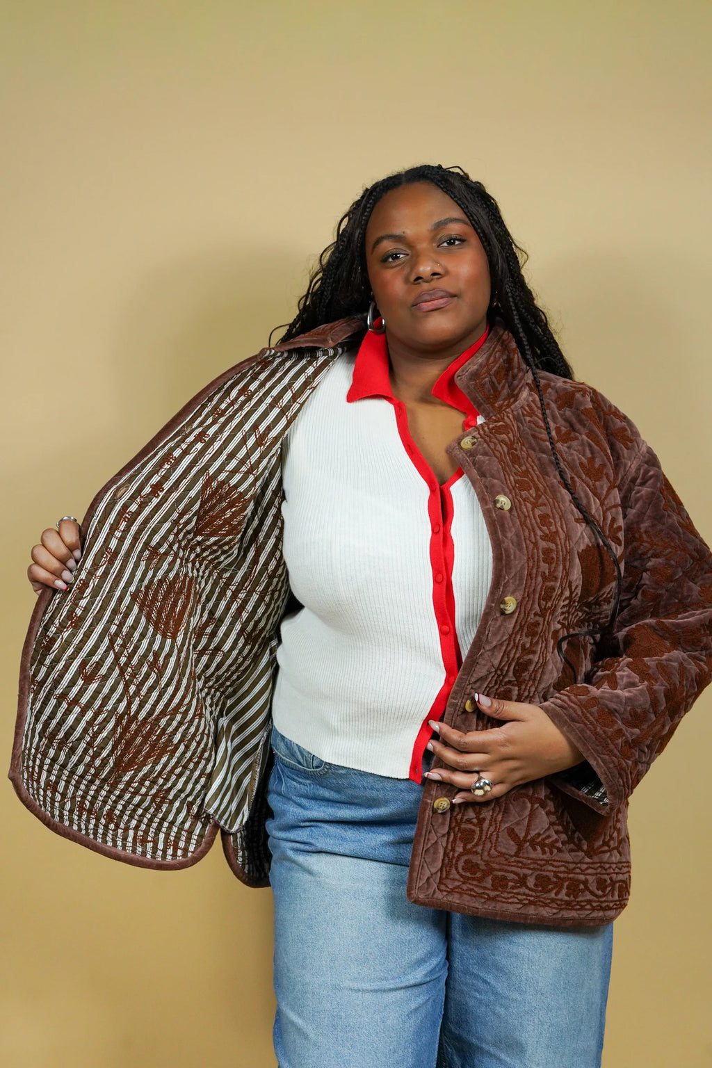 Manteau Farhaan Marron