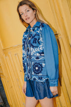Veste en jean brodée Anaya