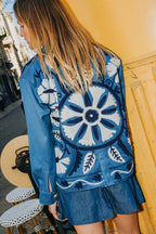 Veste en jean brodée Anaya