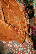Veste en velours brodé Mona - Marron