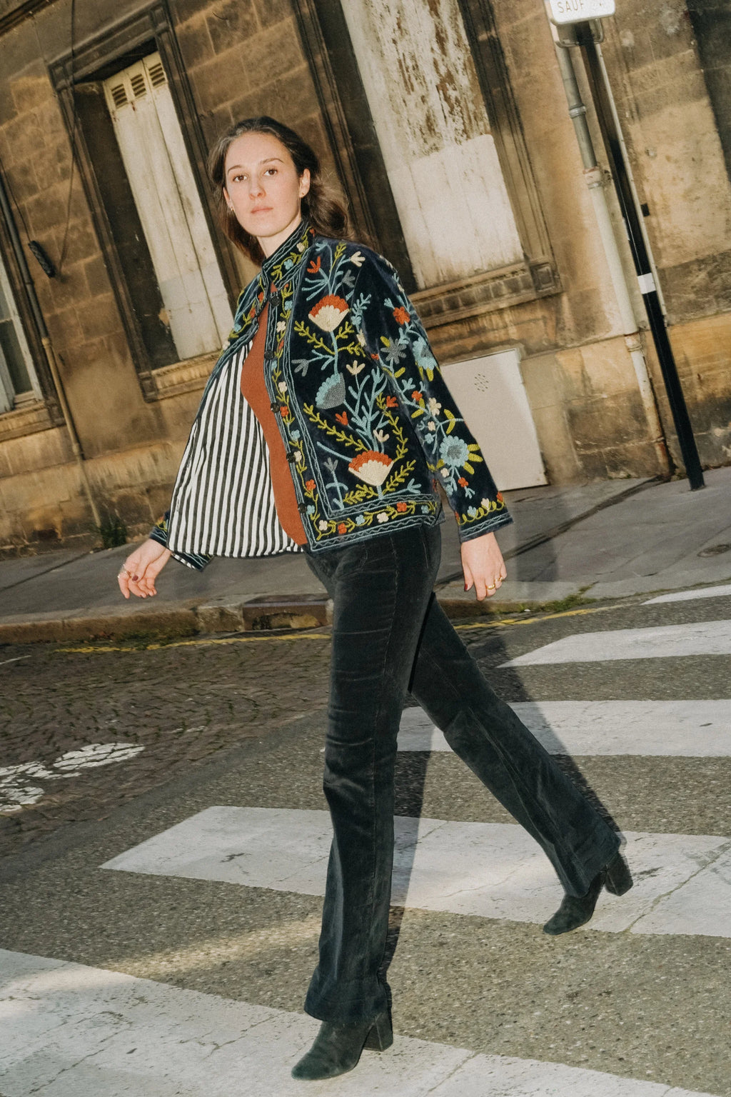 Veste Tara Noire Bleutée