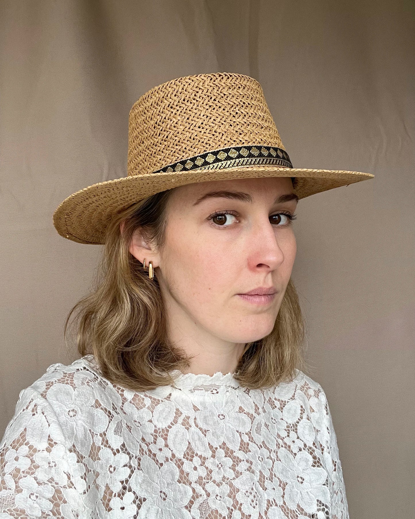 CHAPEAU BIANCA . Noir Doré - Taille S