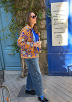 Veste en velours brodé Sonali – Camel