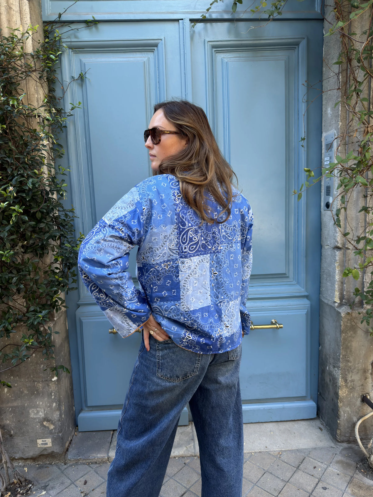 Veste en velours brodé Sonali – Camel