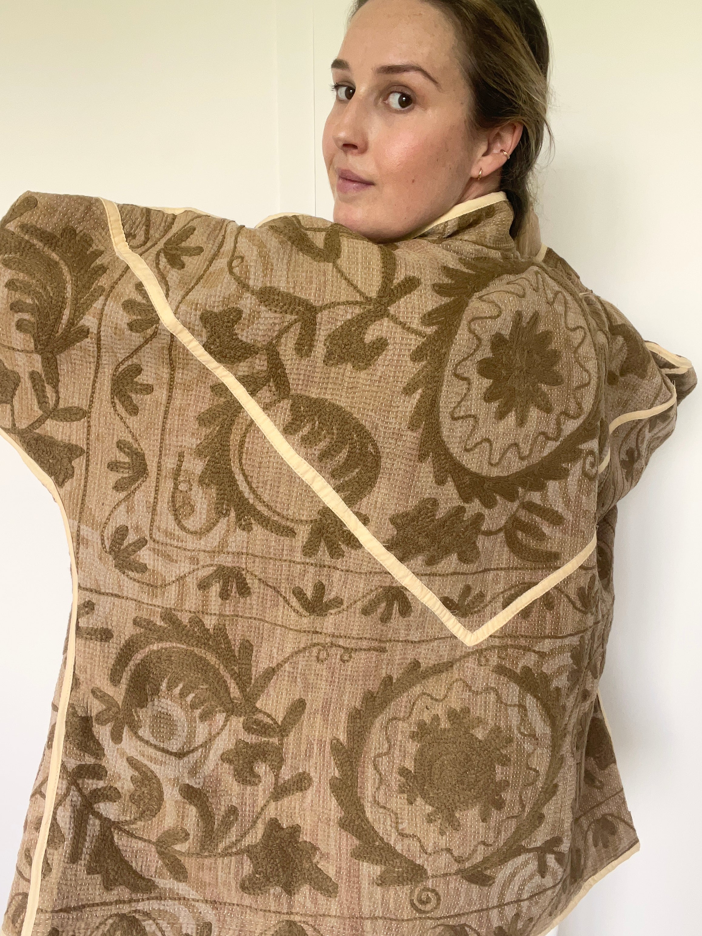Veste Kantha Brodée Réversible — Pièce Unique N°20
