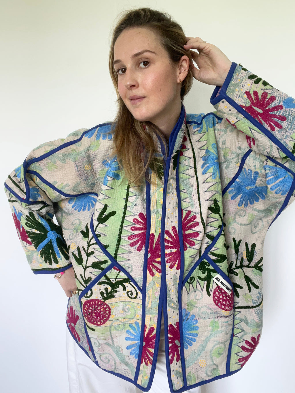 Veste Kantha Brodée Réversible — Pièce Unique N°01