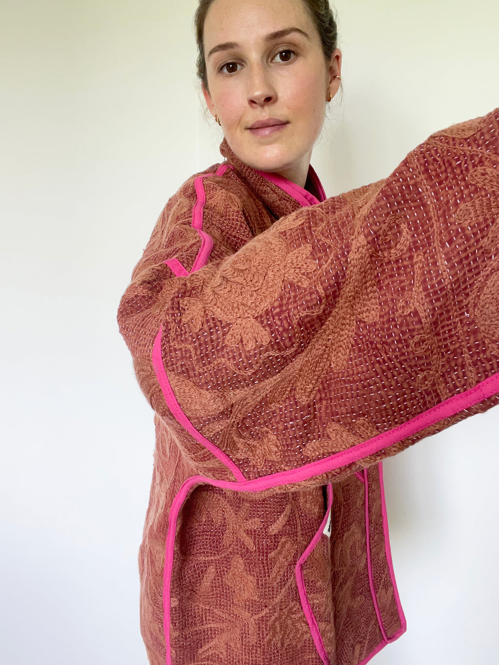 Veste Kantha Brodée Réversible — Pièce Unique N°13