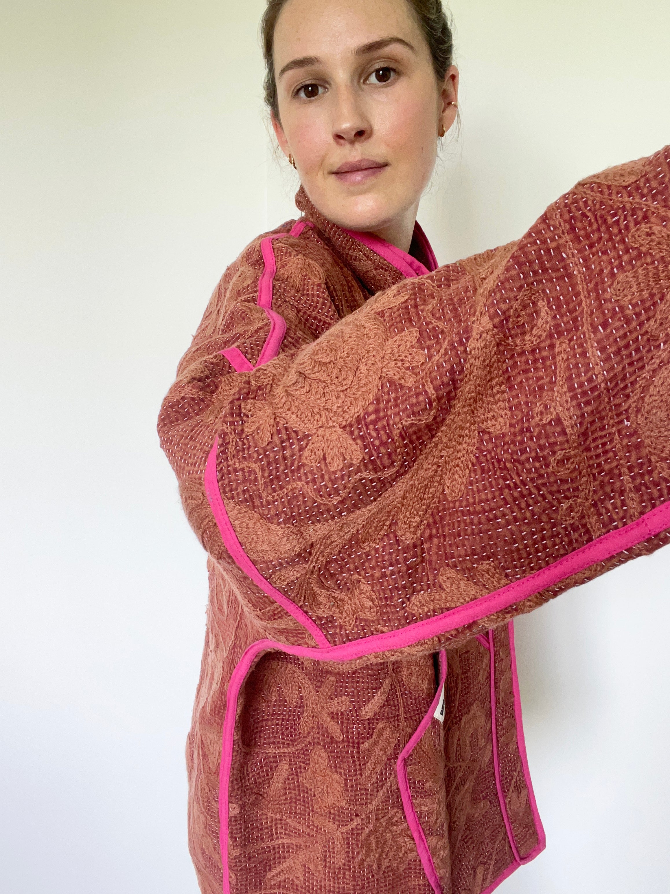 Veste Kantha Brodée Réversible — Pièce Unique N°13
