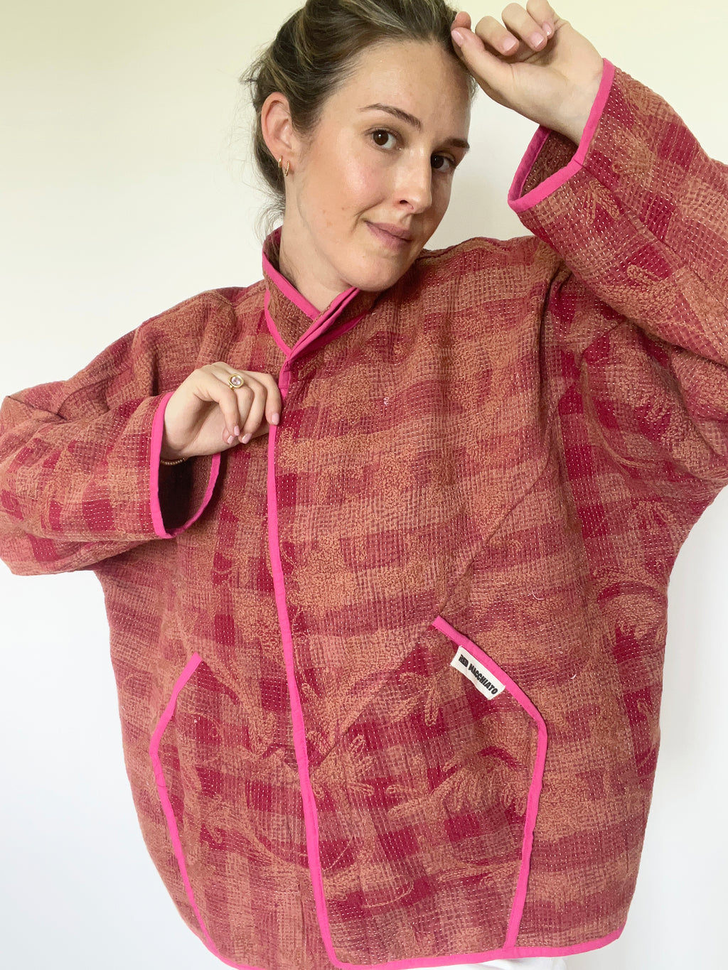 Veste Kantha Brodée Réversible — Pièce Unique N°13