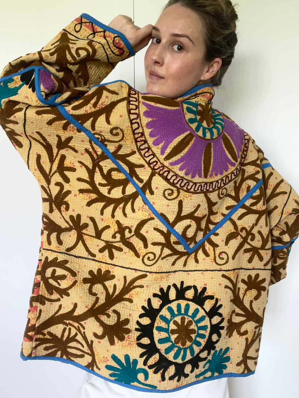 Veste Kantha Brodée Réversible — Pièce Unique N°30