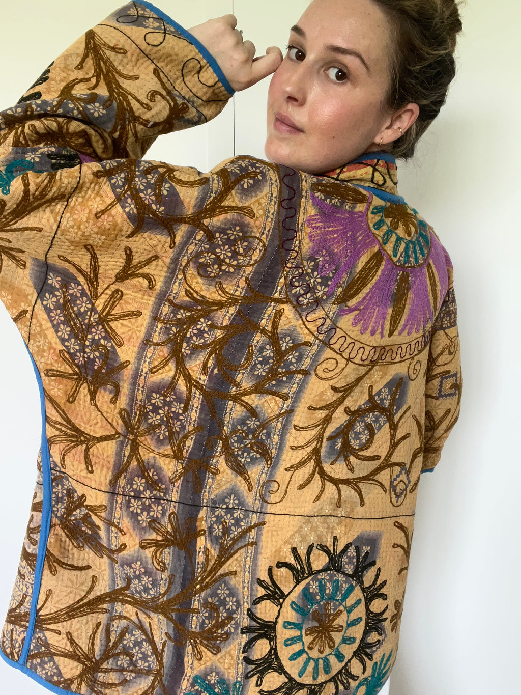 Veste Kantha Brodée Réversible — Pièce Unique N°30