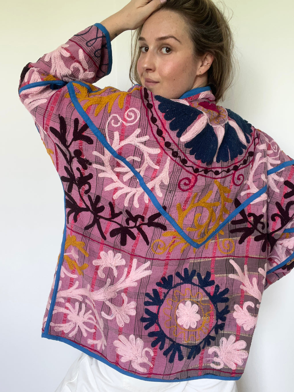 Veste Kantha Brodée Réversible — Pièce Unique N°21