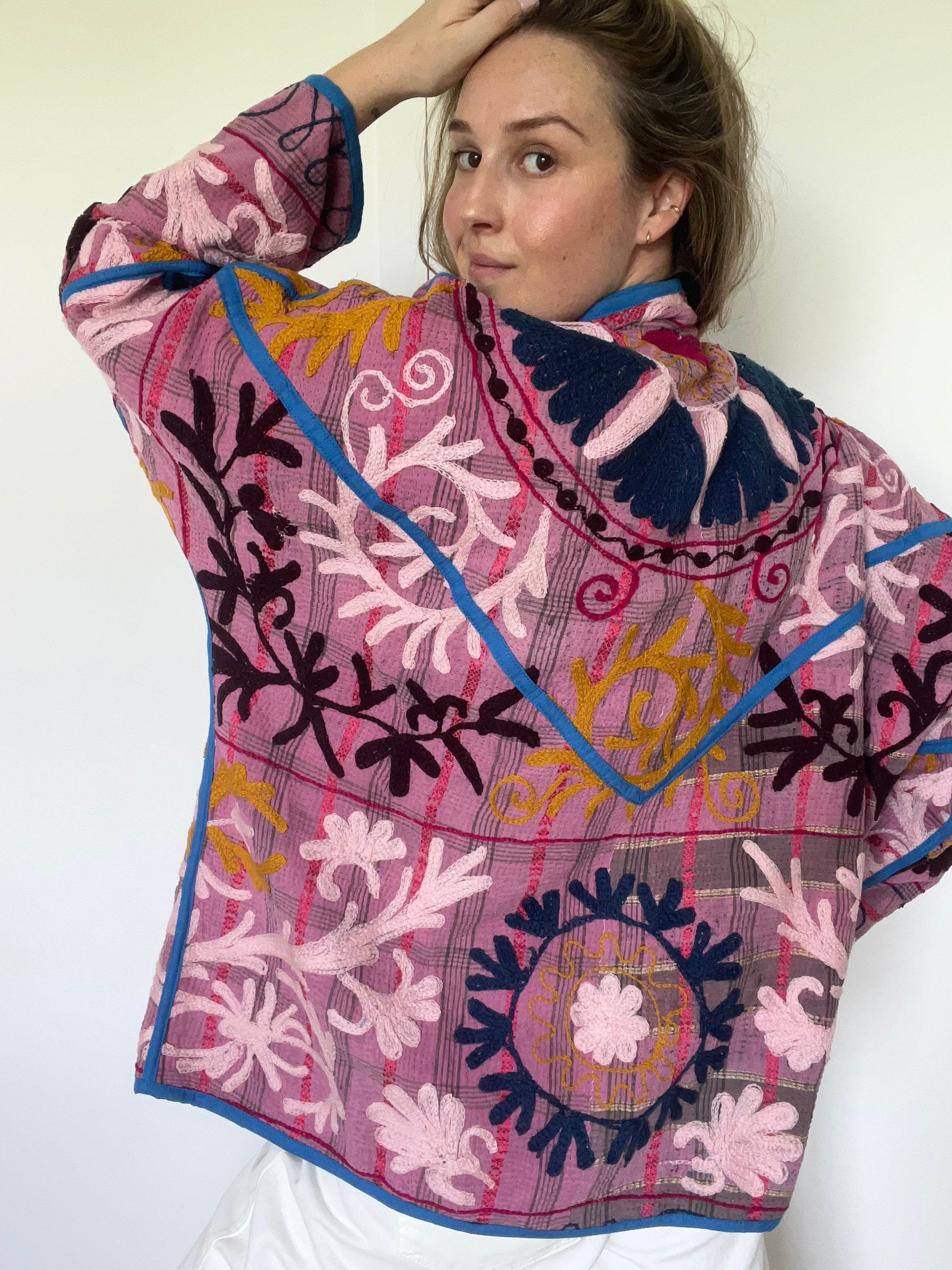 Veste Kantha Brodée Réversible — Pièce Unique N°21