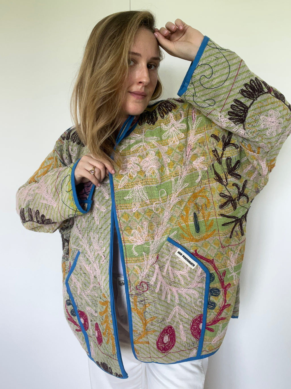 Veste Kantha Brodée Réversible — Pièce Unique N°21