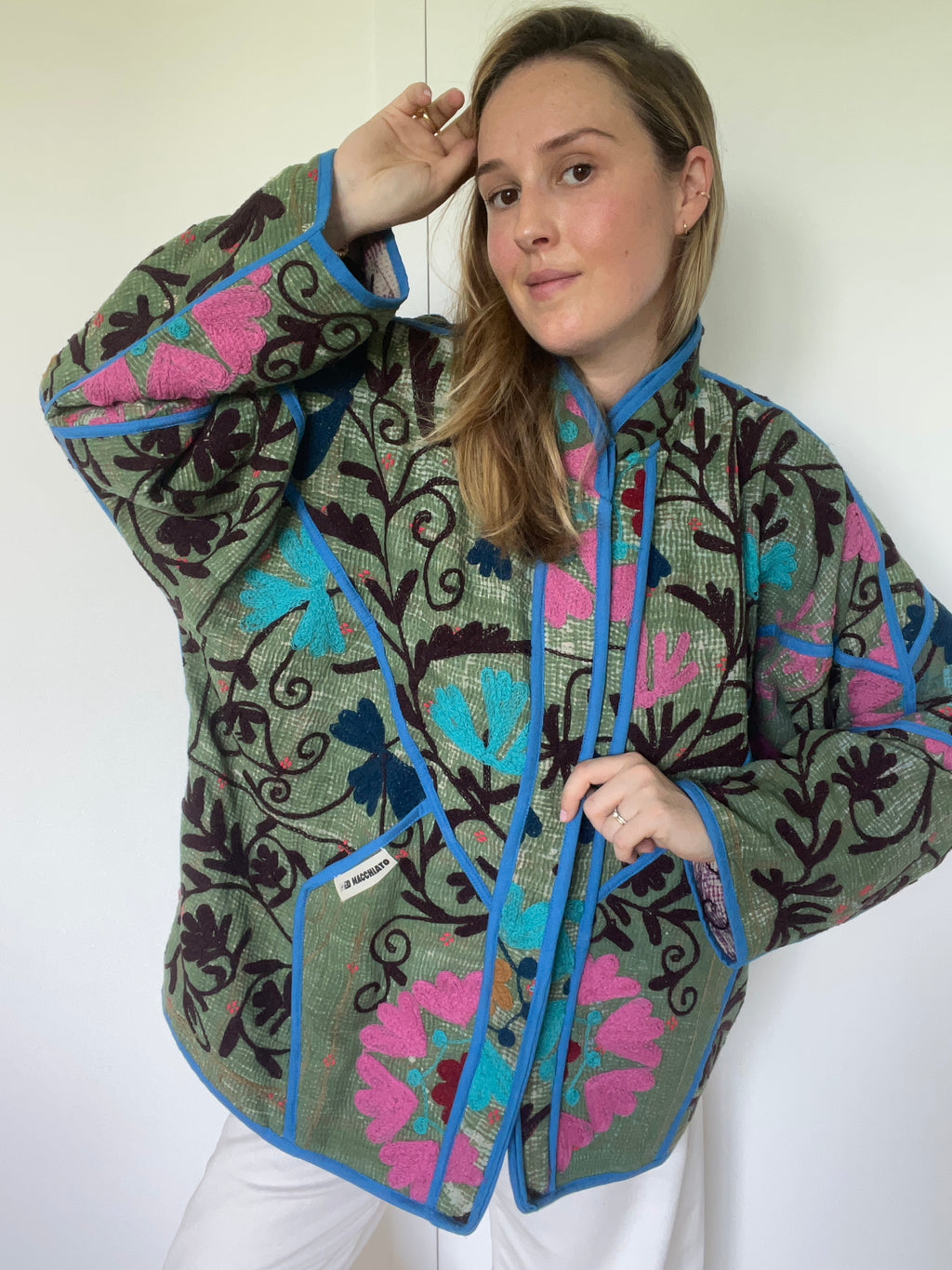 Veste Kantha Brodée Réversible — Pièce Unique N°22