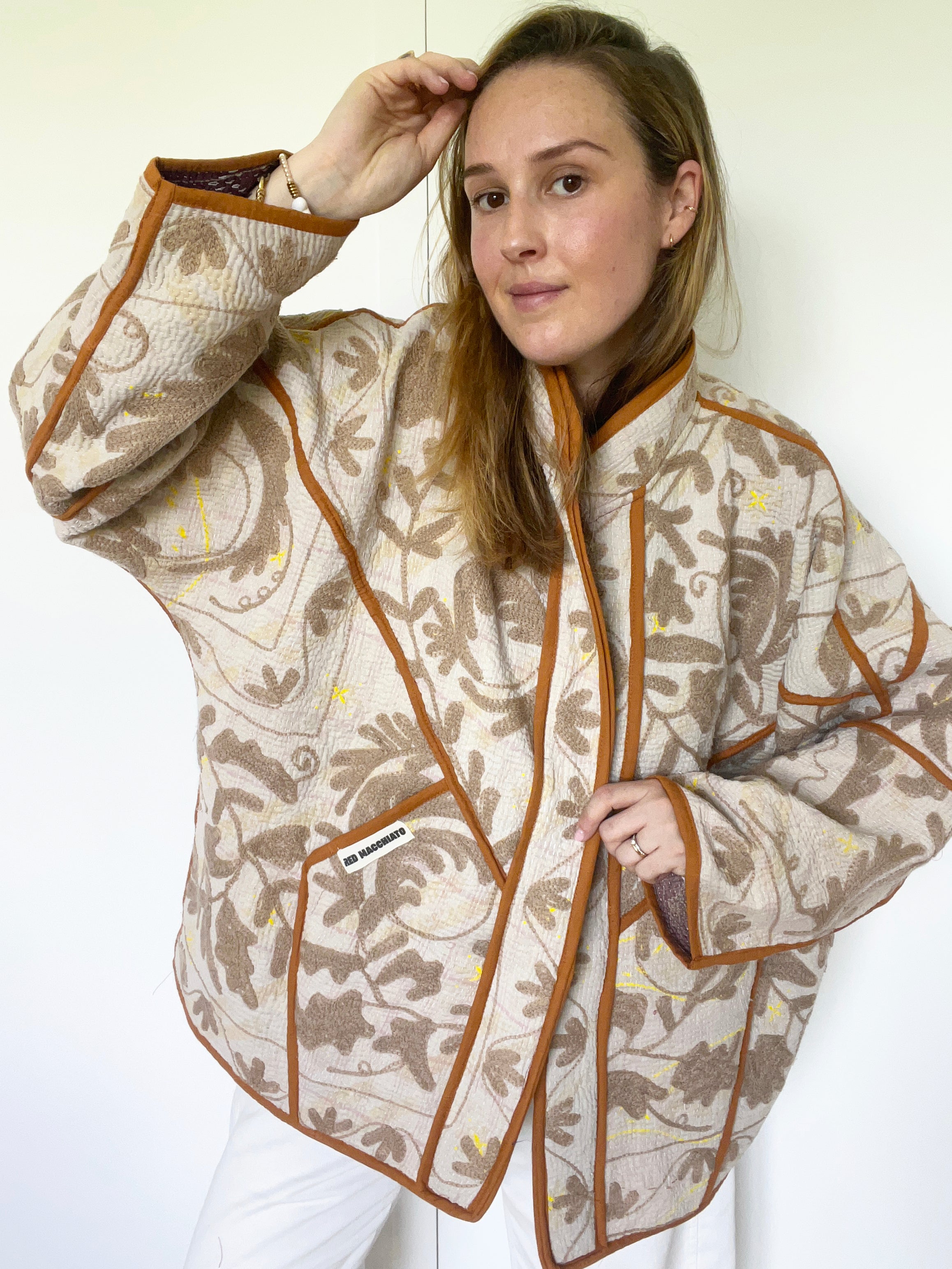 Veste Kantha Brodée Réversible — Pièce Unique N°03