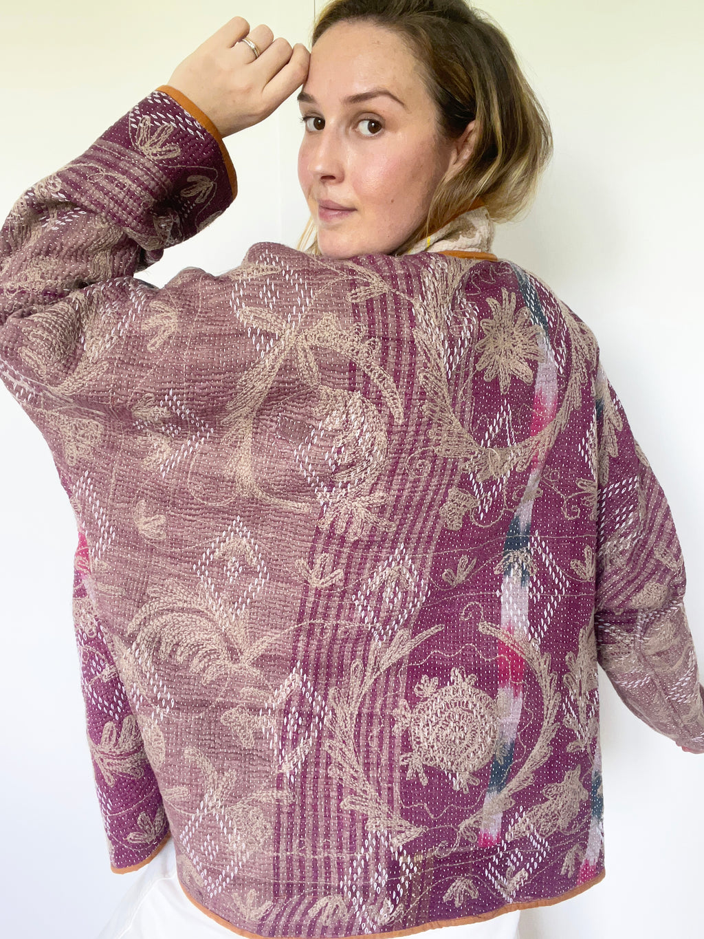 Veste Kantha Brodée Réversible — Pièce Unique N°03