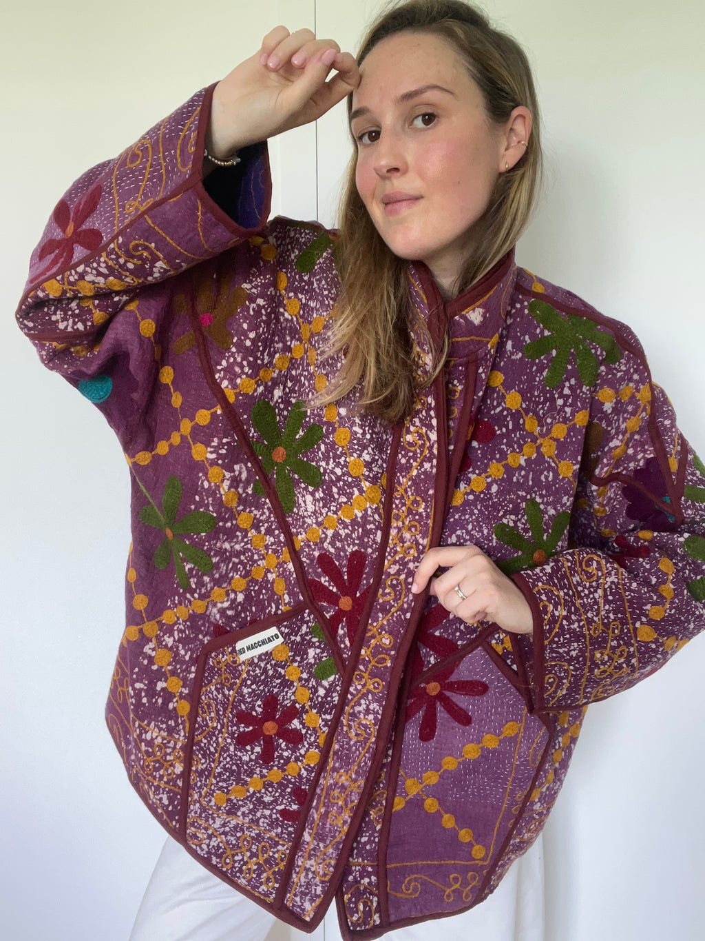 Veste Kantha Brodée Réversible — Pièce Unique N°23