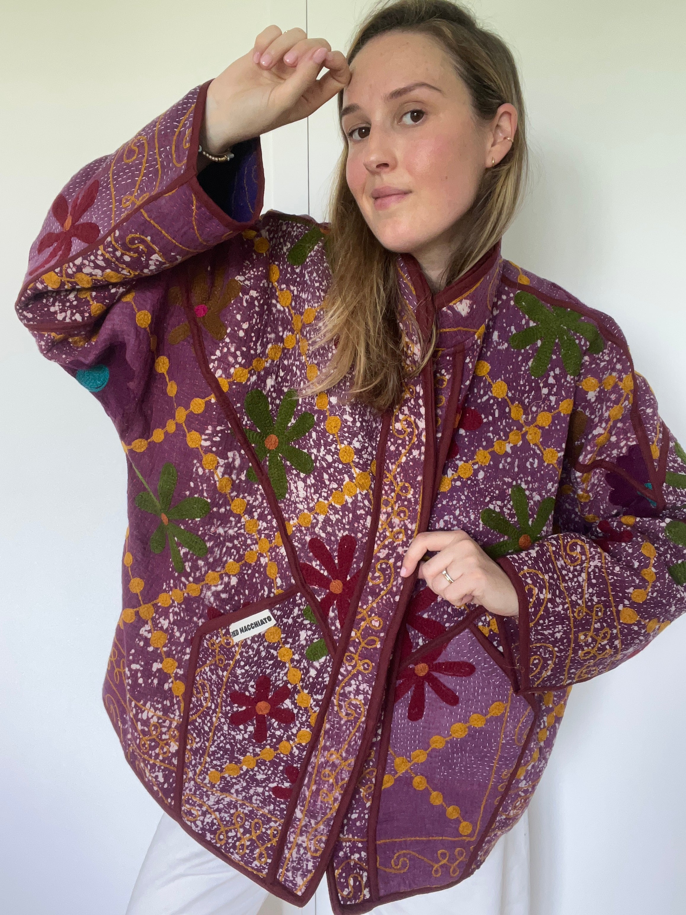 Veste Kantha Brodée Réversible — Pièce Unique N°23