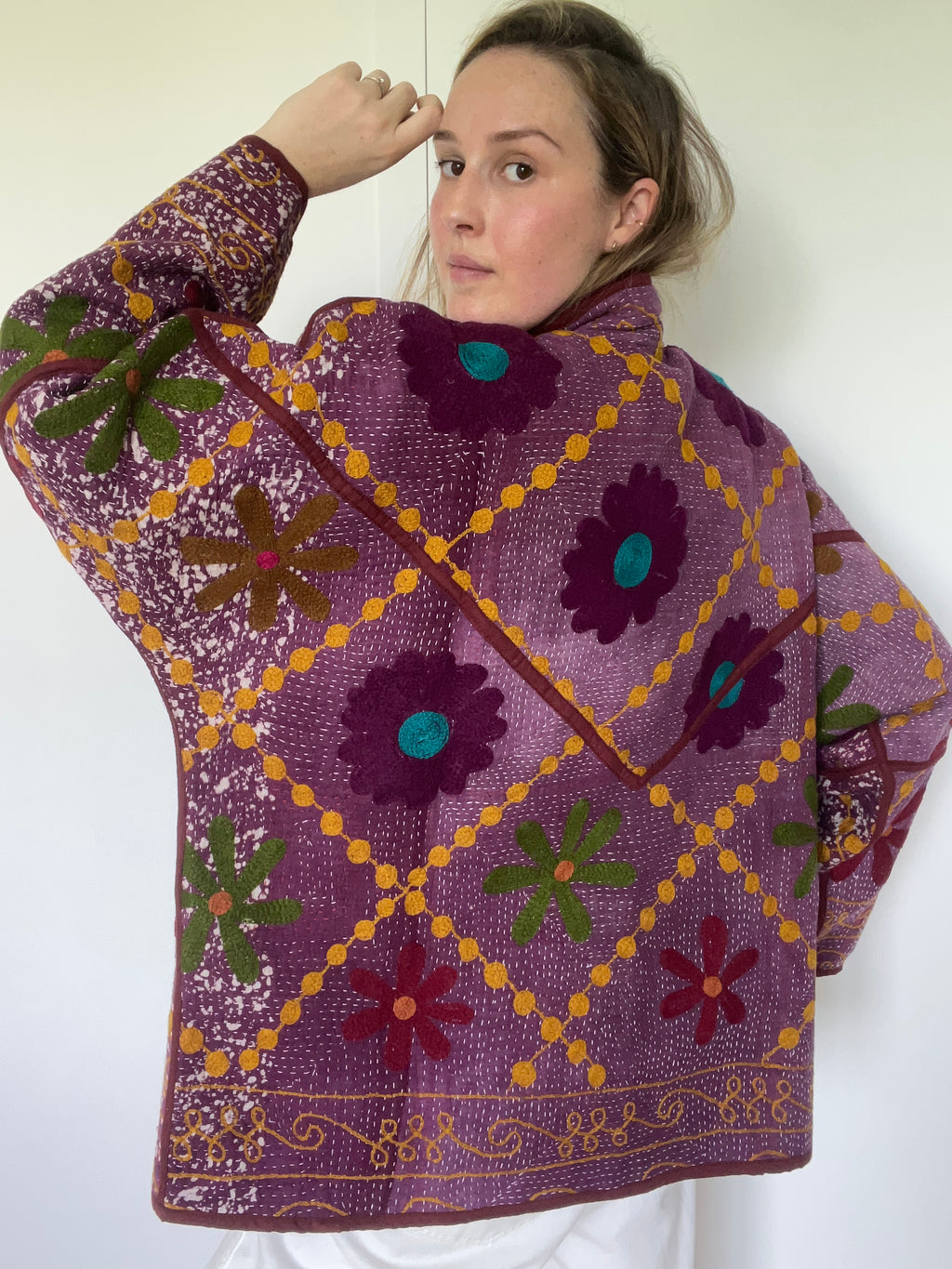 Veste Kantha Brodée Réversible — Pièce Unique N°23