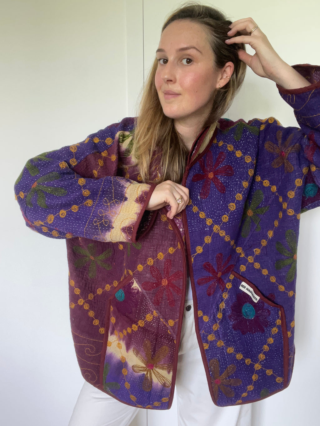 Veste Kantha Brodée Réversible — Pièce Unique N°23