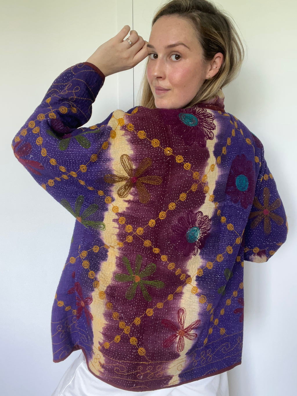 Veste Kantha Brodée Réversible — Pièce Unique N°23