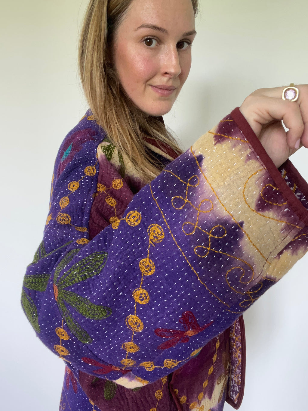 Veste Kantha Brodée Réversible — Pièce Unique N°23