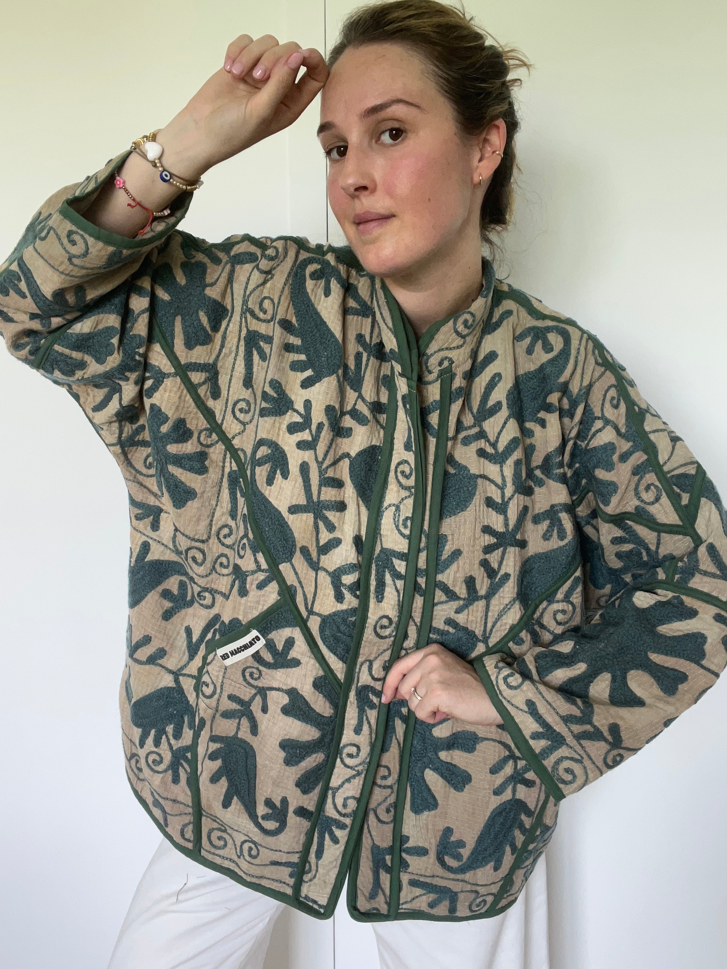 Veste Kantha Brodée Réversible — Pièce Unique N°24