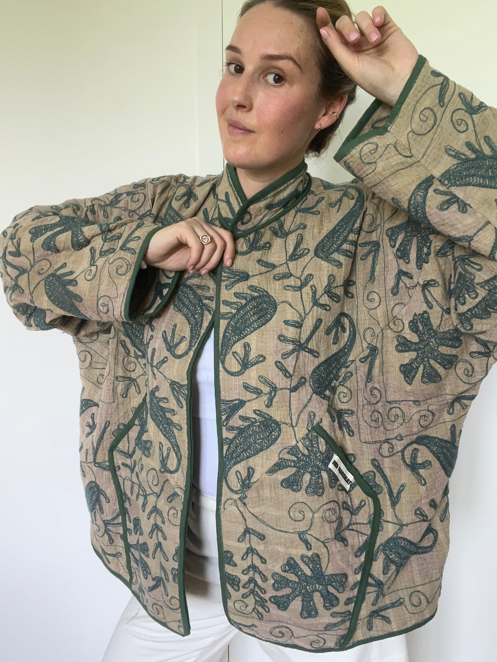Veste Kantha Brodée Réversible — Pièce Unique N°24