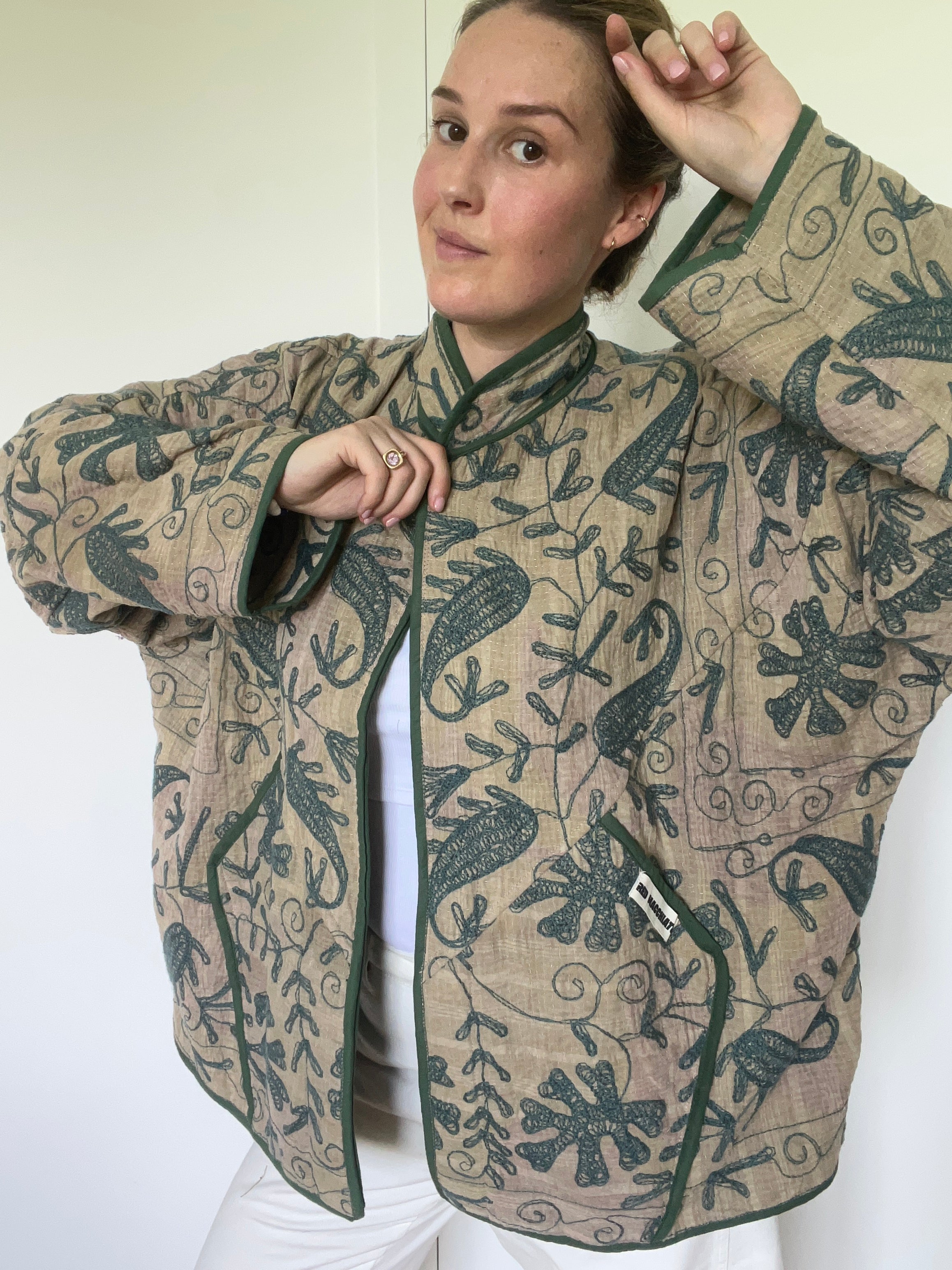 Veste Kantha Brodée Réversible — Pièce Unique N°24