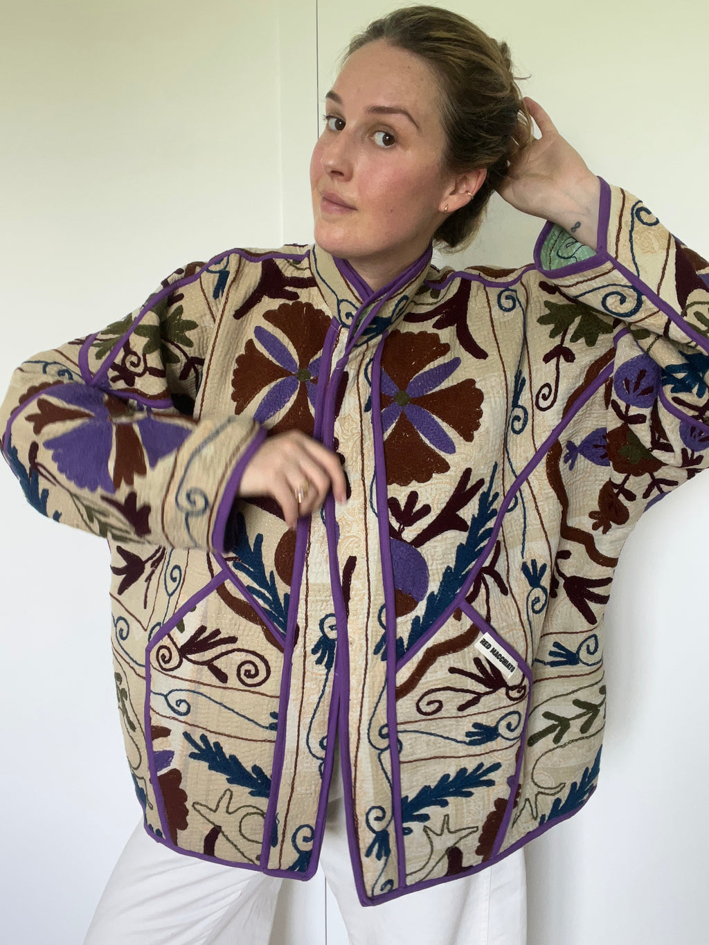 Veste Kantha Brodée Réversible — Pièce Unique N°25