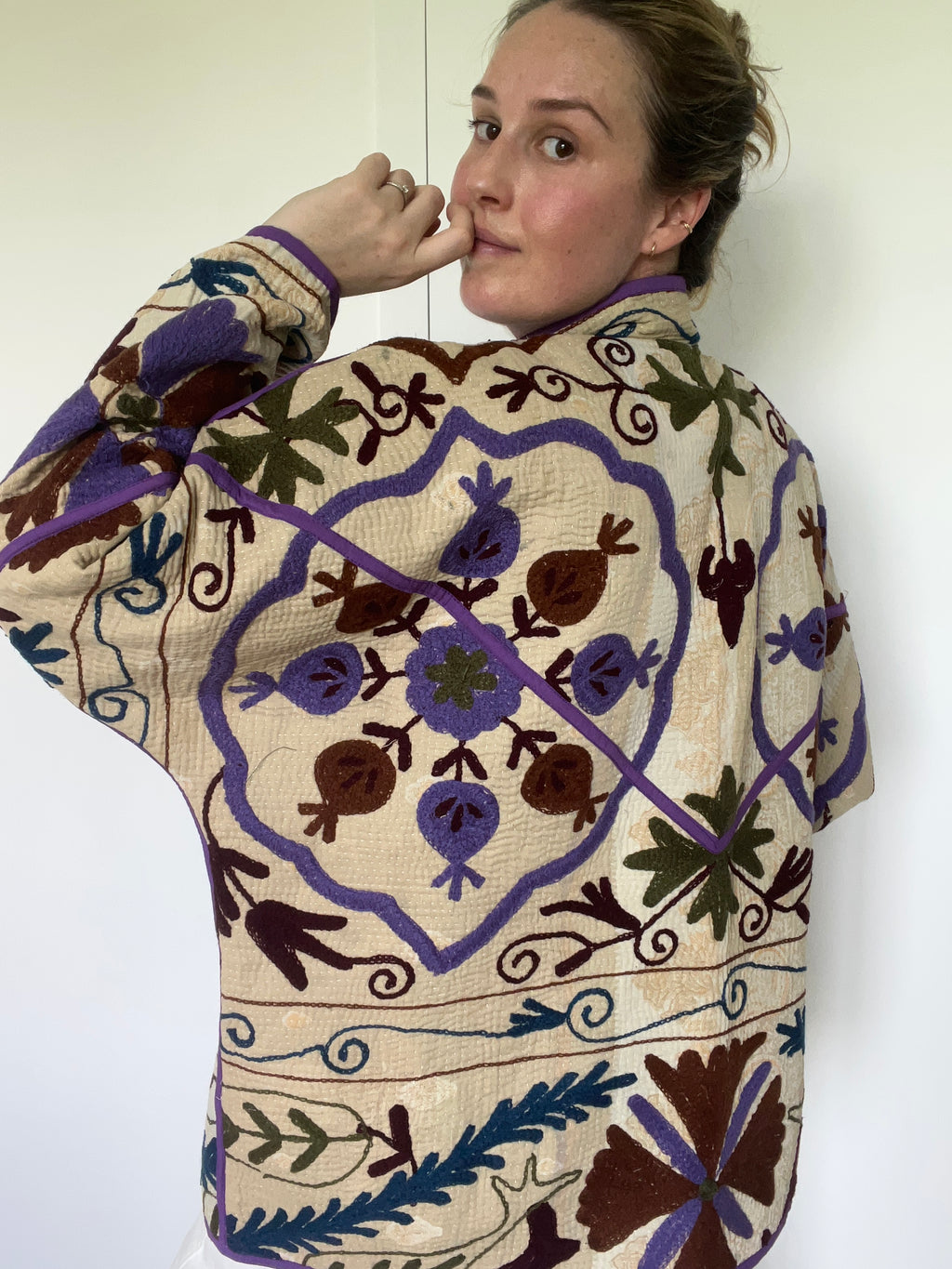 Veste Kantha Brodée Réversible — Pièce Unique N°25