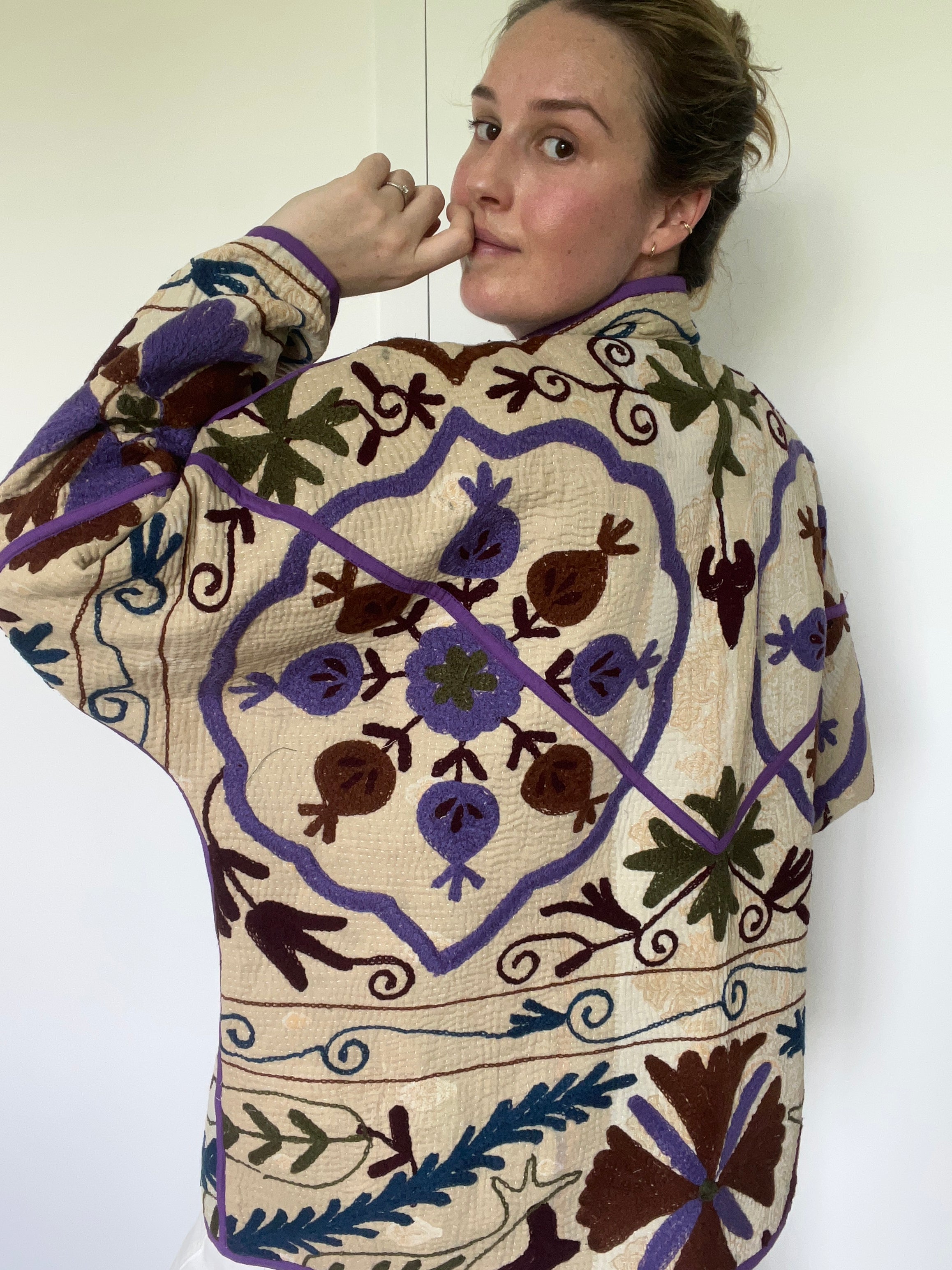 Veste Kantha Brodée Réversible — Pièce Unique N°25