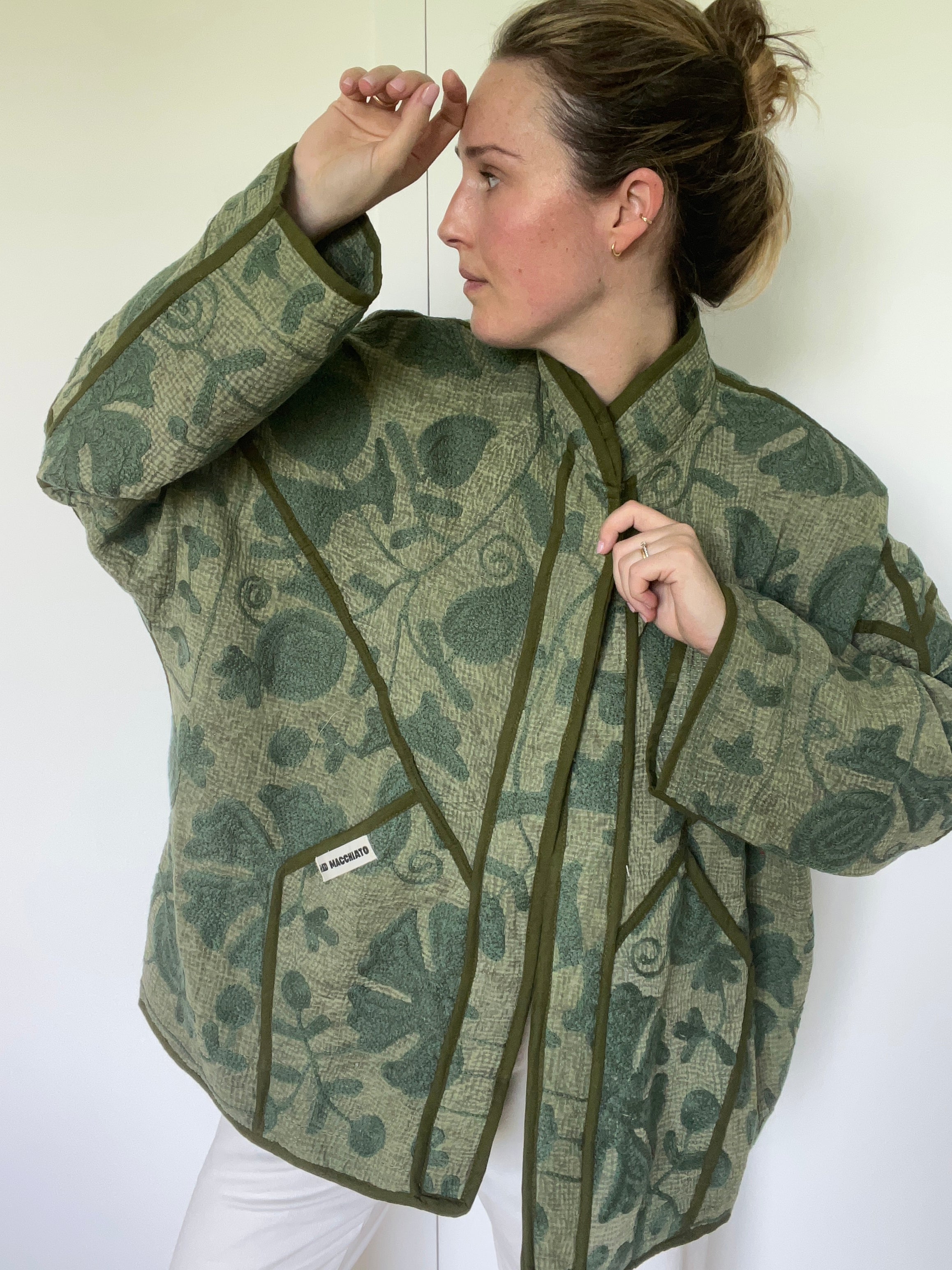 Veste Kantha Brodée Réversible — Pièce Unique N°26