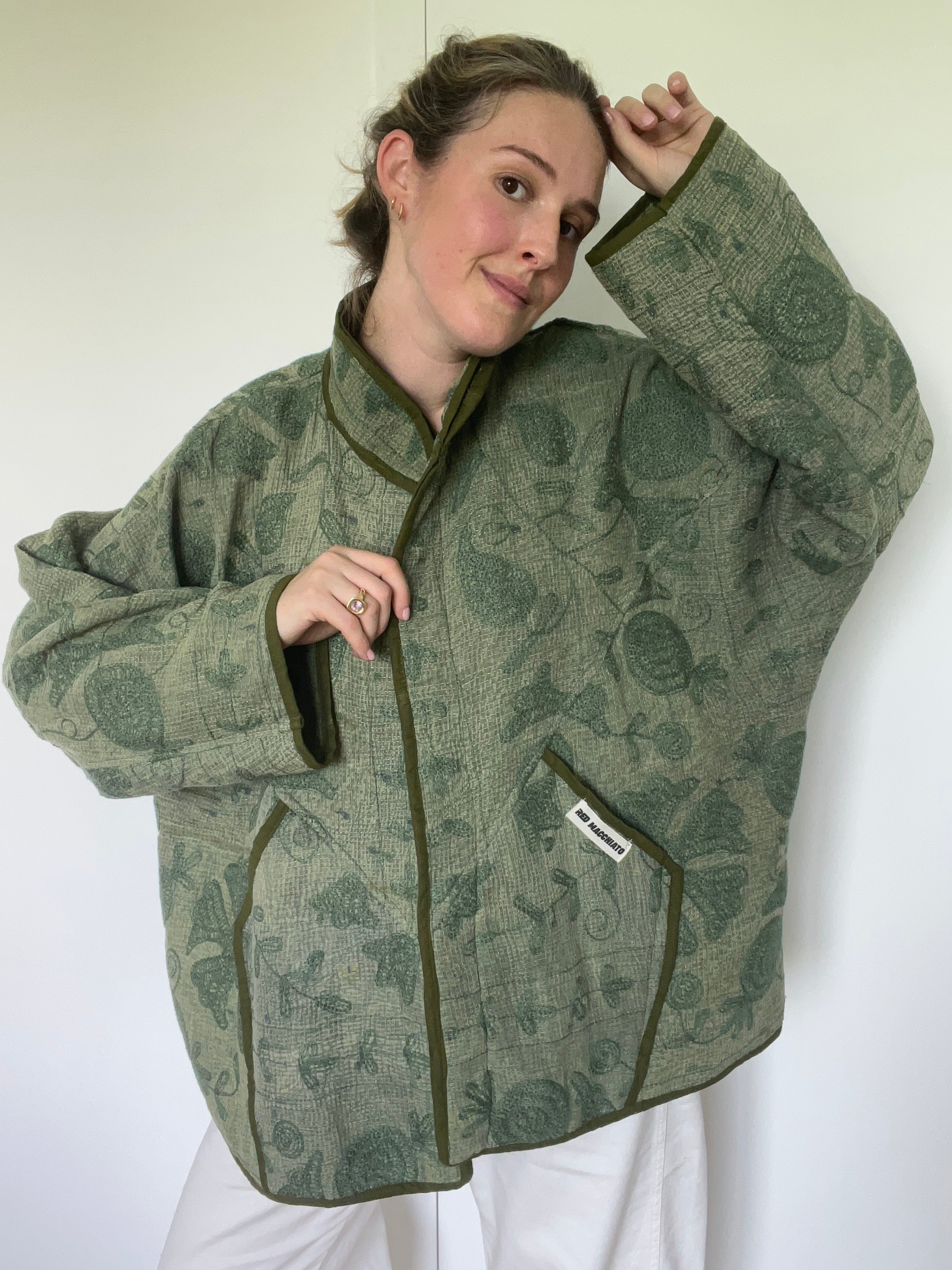 Veste Kantha Brodée Réversible — Pièce Unique N°26