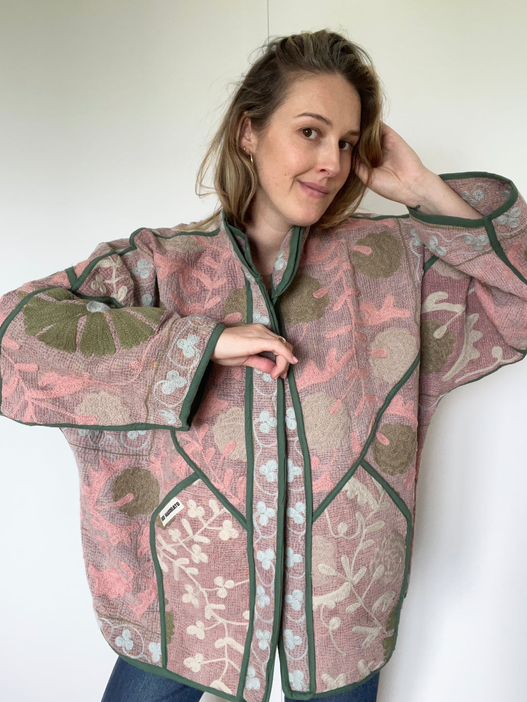 Veste Kantha Brodée Réversible — Pièce Unique N°27