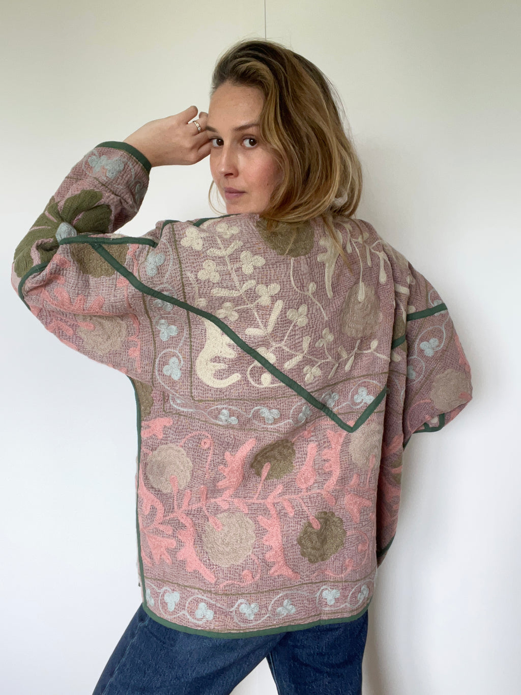 Veste Kantha Brodée Réversible — Pièce Unique N°27
