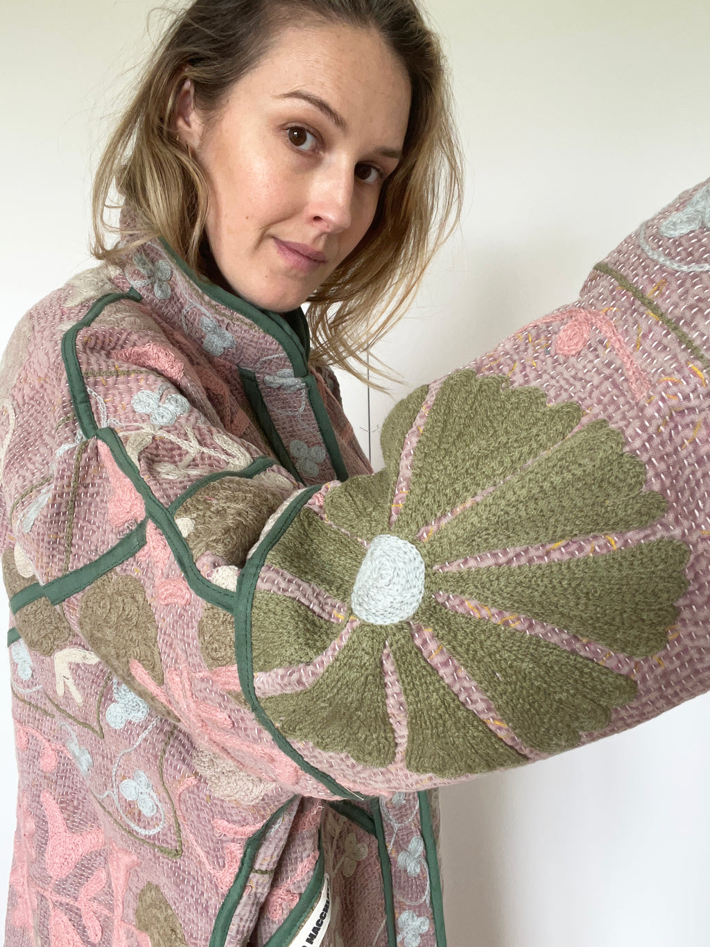 Veste Kantha Brodée Réversible — Pièce Unique N°27