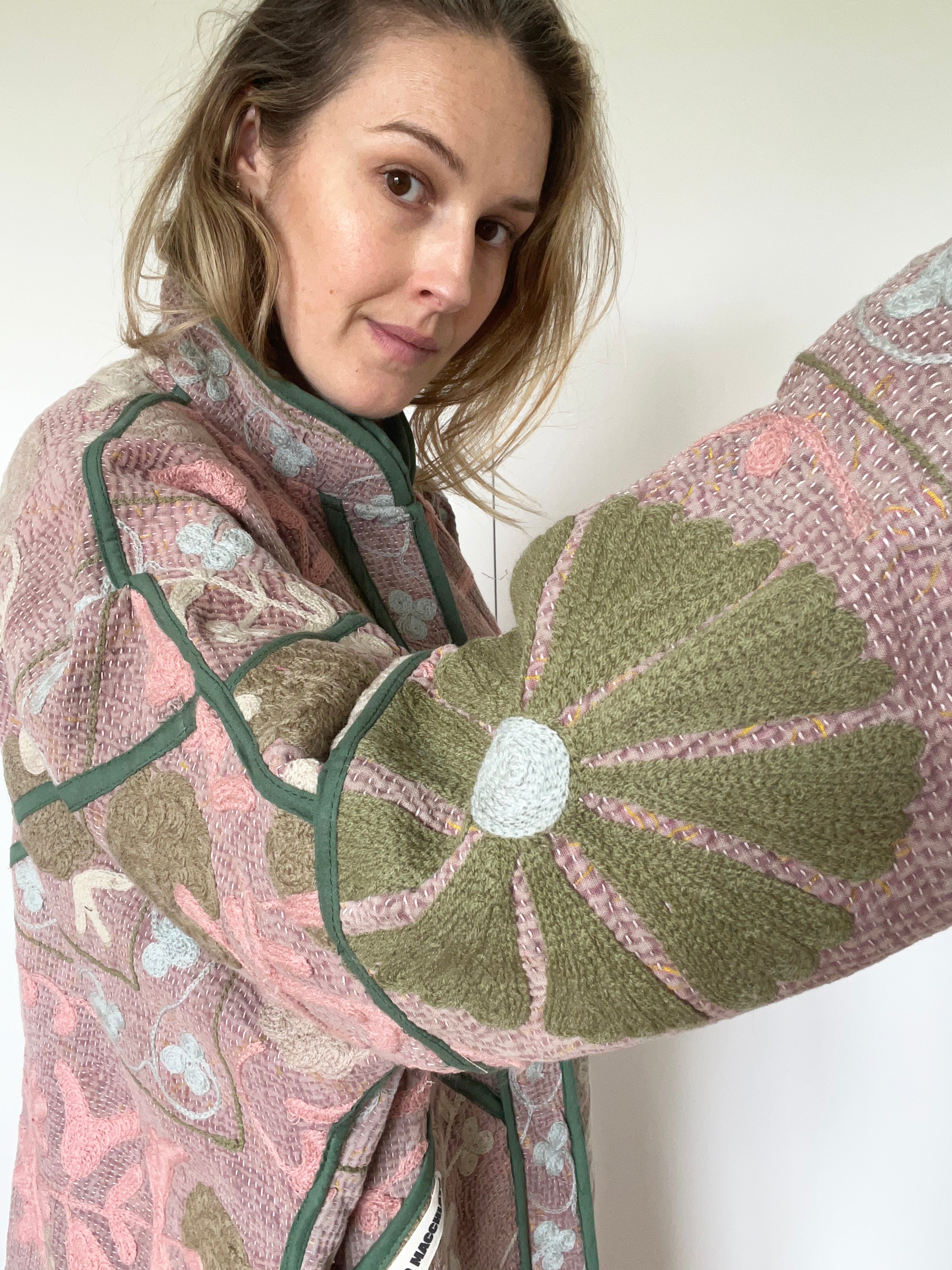 Veste Kantha Brodée Réversible — Pièce Unique N°27
